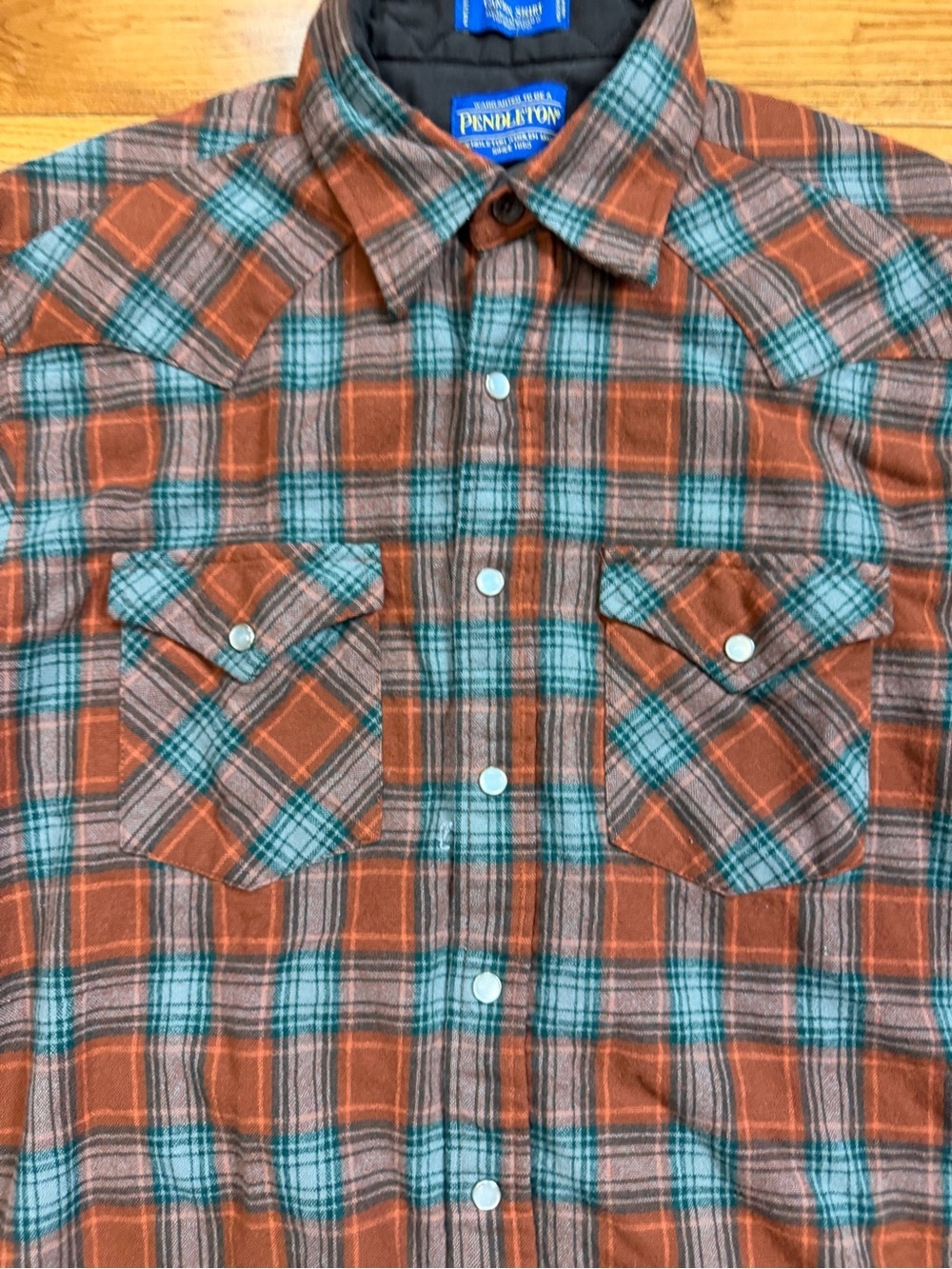 Pendleton 100% Virgin Wool Western Canyon Pearl Button Flannel Shirt - Picture 2 of 8